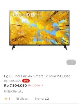 LG LED TV SMART 65 INCI
