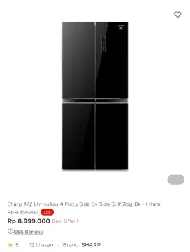 kulkas 4pintu promo bisa cicilan syarat ktp tanpa dp