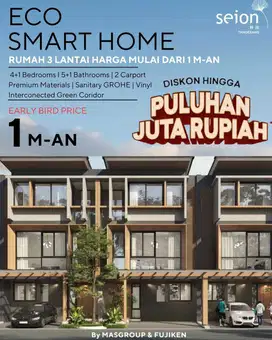 Seion Rumah Premium 3 Lantai dengan tema Jepang di kawasan Kota Sutra