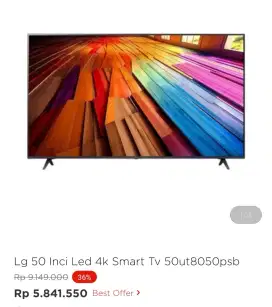 LG 50 INCH 4K SMART TV 50UT8050PSB