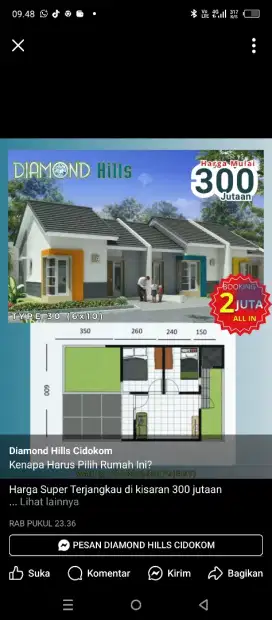 Rumah dijual tanpa DP hanya 2 jt di Ciseeng gunung Sindur