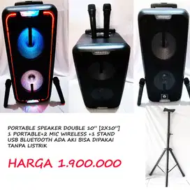 speaker double 10 microphone stand aki