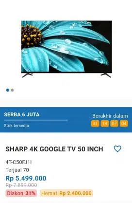 LED SHARP 50 INCH GOOGLE TV PROMO SPESIAL ELEKTRONIK CITY MBK