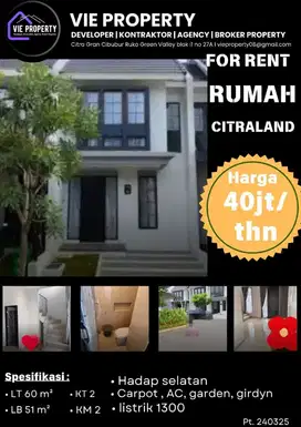 JARANG ADA SEWA CITRALAND 40JT AN