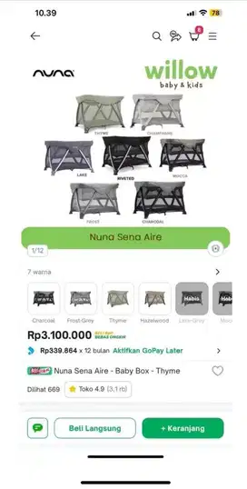 Baby crib nuna + latex mattres