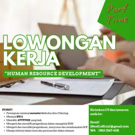 Dibutuhkan staf HRD