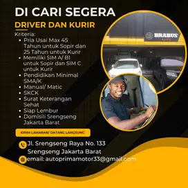 BUTUH SOPIR DAN KURIR SEGERA