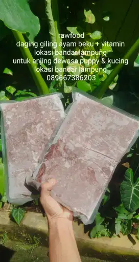 Rawfood daging ayam beku + vitamin