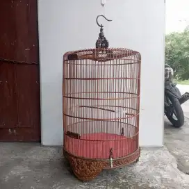 Sangkar Burung Murai No. 2 Kayu Jati Full Ukir Detail Terbaik Like New