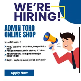 Dicari Admin Online Shop / Host Live dan Konten Kreator Daerah PIK