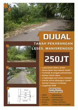 PEKARANGAN ASRI LESES DEKAT PASAR MANISRENGGO