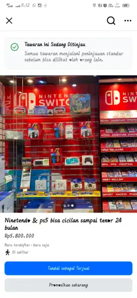 Ninetendo & Ps5 bisa cicilan sampai tenor 24 bulan dengn aeon fast
