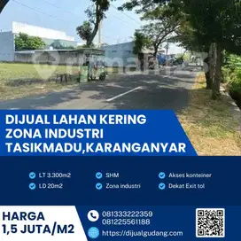 Dijual Tanah Industri 3.300 m² di Tasikmadu – 2 Menit dari Exit Tol