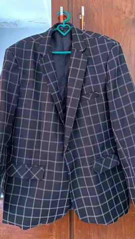 Jas Blazer Hitam Kotak Pria Model Slimfit