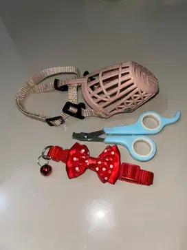 muzzle , kalung , gunting kuku kucing anjing