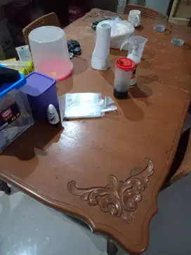 Dijual meja makan kayu jati 6 kursi