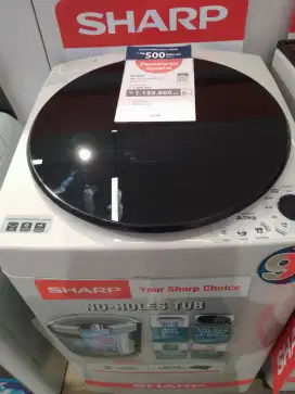 Kredit mesin cuci Sharp top loading 9kg