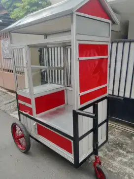 Gerobak alumunium bekas takoyaki ( nego tipis)