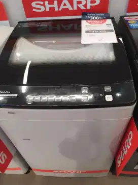 Kredit mesin cuci Sharp top loading 10kg