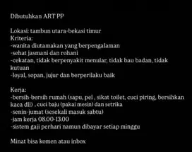 Dibutuhkan segera ART