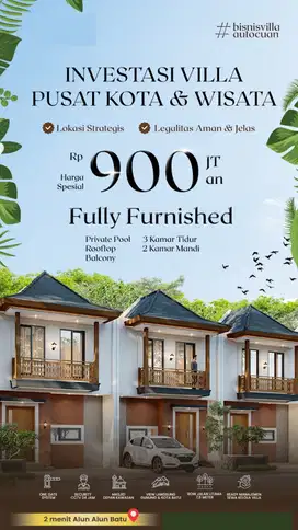 Villa dekat jalan raya dan 2 menit dari alun alun batu