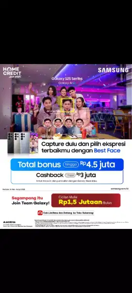 Segampang itu, cicilan bunga 0% bisa 2 × angsuran, Samsung galaxy S25