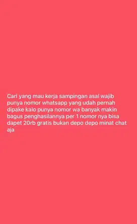 Loker Freelance Whatsapp