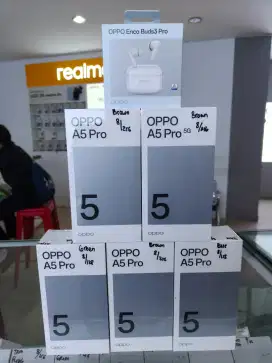 New OPPO A5 Pro 5G 8+8GB/256GB Resmi Segel bonus banyak