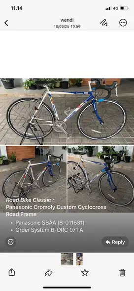 Road bike classic panasonic chromoly custome