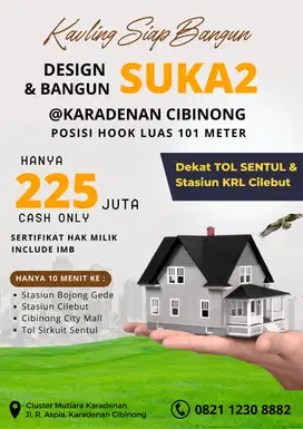 Kavling Murah Siap Bangun Dalam Cluster Dekat Tol & Stasiun KRL