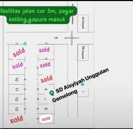 Tanah Kapling Strategis di Gemolong