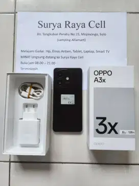 OPPO A3x ram 8/128Gb Lengkap Mulus 100% like New FullSet ORI grs 1Thn.