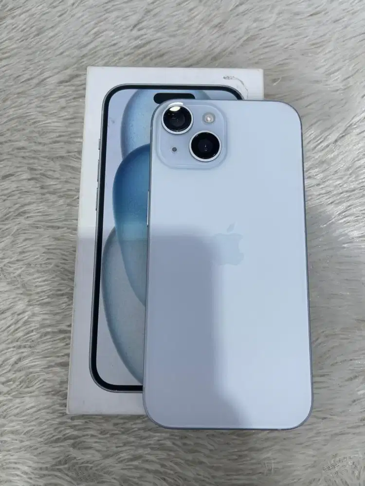 iPhone 15 256GB Blue Fullset Ori Ex Resmi iBox #3Gcom