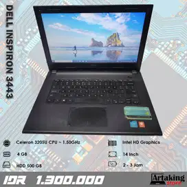 Dell Inspiron 3443 - Celeron 3205U - Ram 4 GB - Normal Siap Pakai