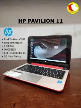 Laptop slim ringkas ringan hp pavilion 11 ram 8gb siap pakai