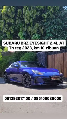 SUBARU BRZ EYESIGHT 2.4L AT
Tahun registrasi : 2023, km 10 ribuan