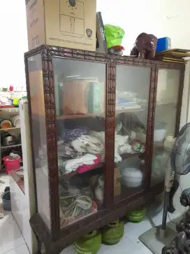 JUAL LEMARI + SOFA JATI