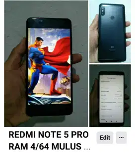 Xiaomi Redmi Note 5 Pro Ram 4/64 Mulus ori normal batangan batre awet