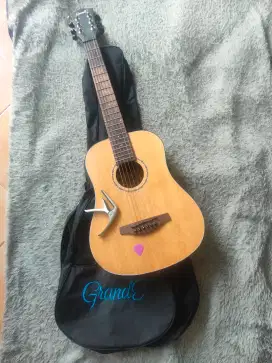 Gitar original grande ukuran 3/4 preamp elektrik dan tuner siap pakai