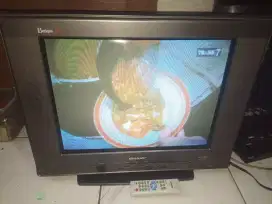 Tv tabung 21 inch slim sharp+stb normal siap tonton nego tipis
