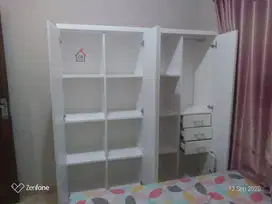 lemari pakaian pintu swing full kaca