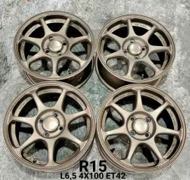 Jual velg mobil hsr r15 4x100 brio jazz yaris agya ayla dll