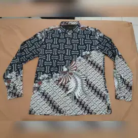 Kemeja Batik Pria Lengan Panjang Manzone Cowo Laki Cowok XL