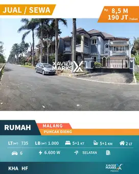 *JUAL/SEWA RUMAH MEWAH VIEW BUKIT + KOLAM RENANG DI PUNCAK DIENG MLG