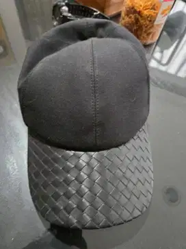 (Preloved) Bottega Veneta Leather Intrecciato Detailed Hats Cap - M
