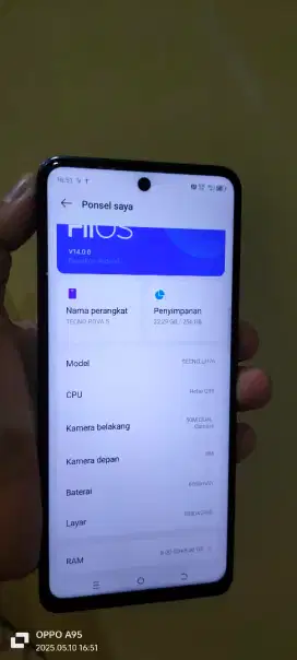 Tecno pova 5 hp cas biasa 8+8/256 pemakyan ja NFC ada