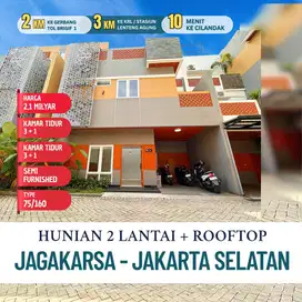 Rumah 2 lantai rooftop di jagakarsa dekat gerbang tol