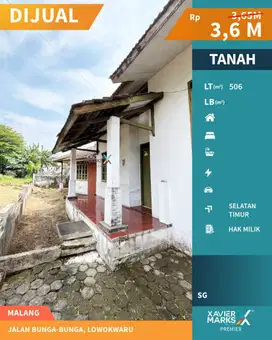 Dijual Tanah Strategis Bonus Rumah di Jalan Bunga-Bunga, Soehat Malang