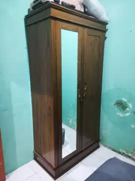 preloved Lemari Kayu Jati Jepara 2 pintu bisa NEGO