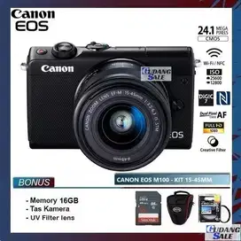 Canon M 100 + LENSA KIT 15-45mm WIFI ( GREY)